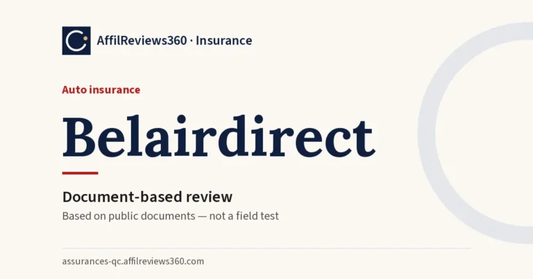 Belairdirect — auto insurance: document-based review by AffilReviews360